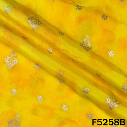 Zari Work Tie Dye Print Dola Silk Fabric - F5258