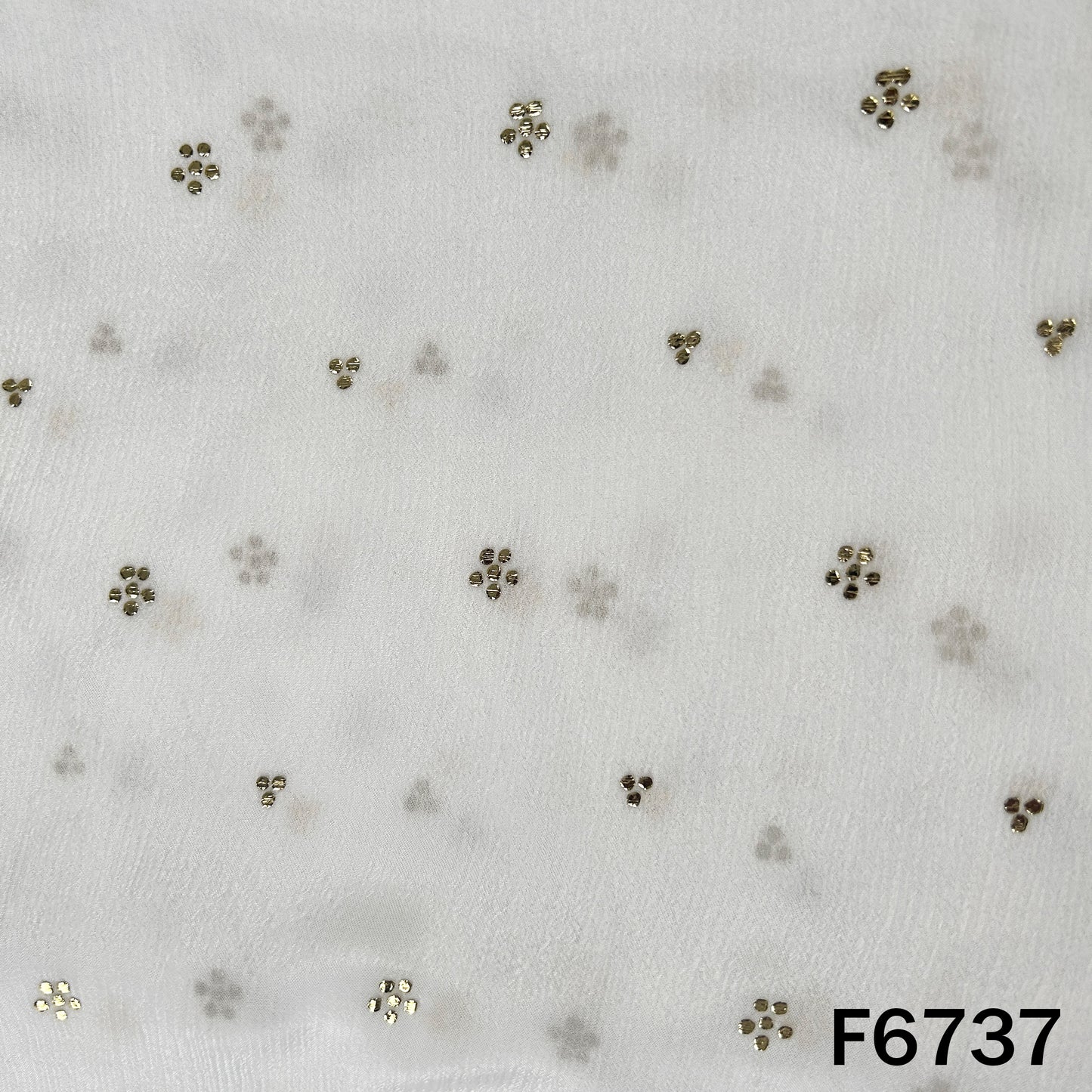 Dyeable Pasted Mukaish Chinnon Chiffon Fabric - F6737