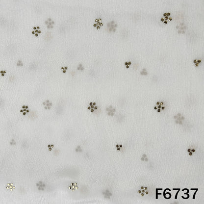 Dyeable Pasted Mukaish Chinnon Chiffon Fabric - F6737