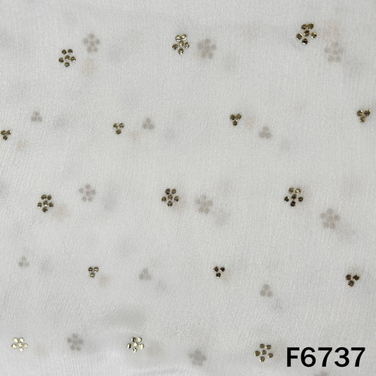 Dyeable Pasted Mukaish Chinnon Chiffon Fabric - F6737