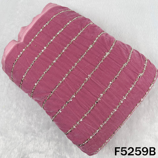 Cut Dana Sequins Embroidered Velvet Fabric - F5259