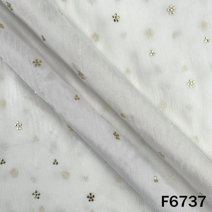 Dyeable Pasted Mukaish Chinnon Chiffon Fabric - F6737