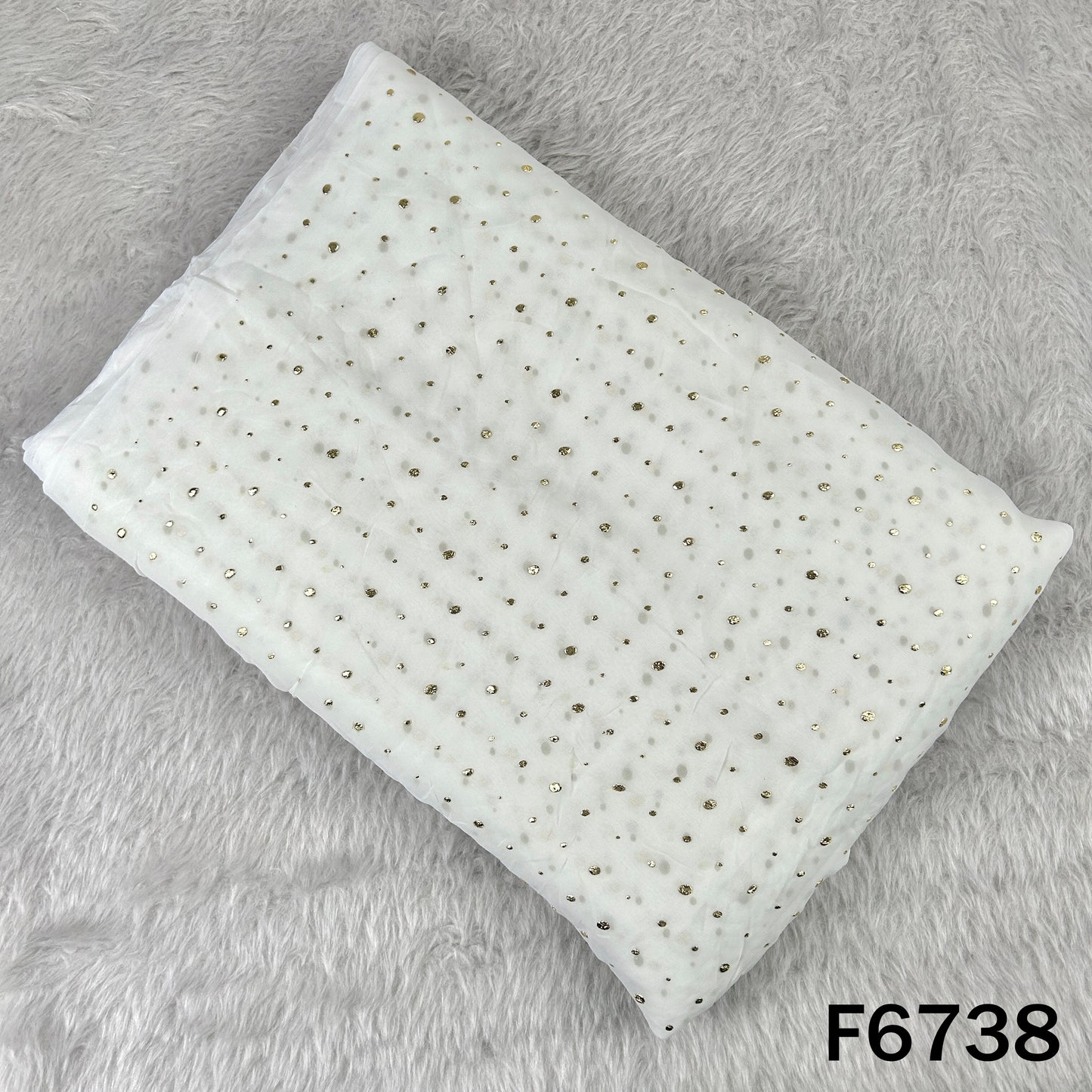 Dyeable Pasted Mukaish Georgette Fabric - F6738