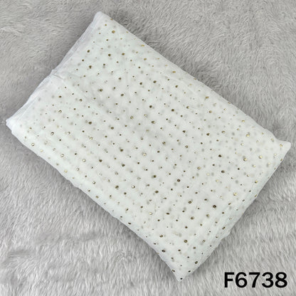 Dyeable Pasted Mukaish Georgette Fabric - F6738