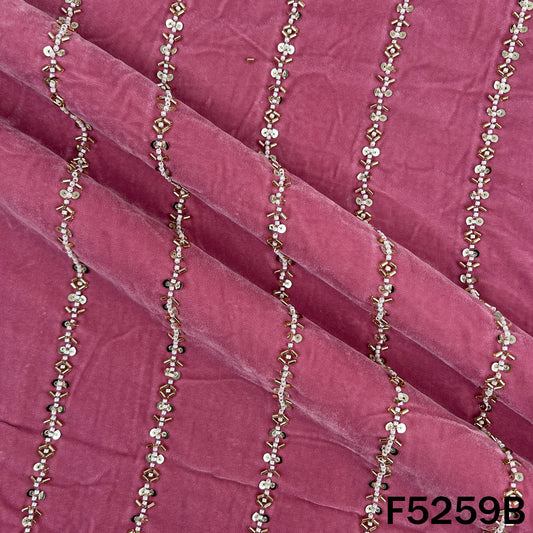 Cut Dana Sequins Embroidered Velvet Fabric - F5259