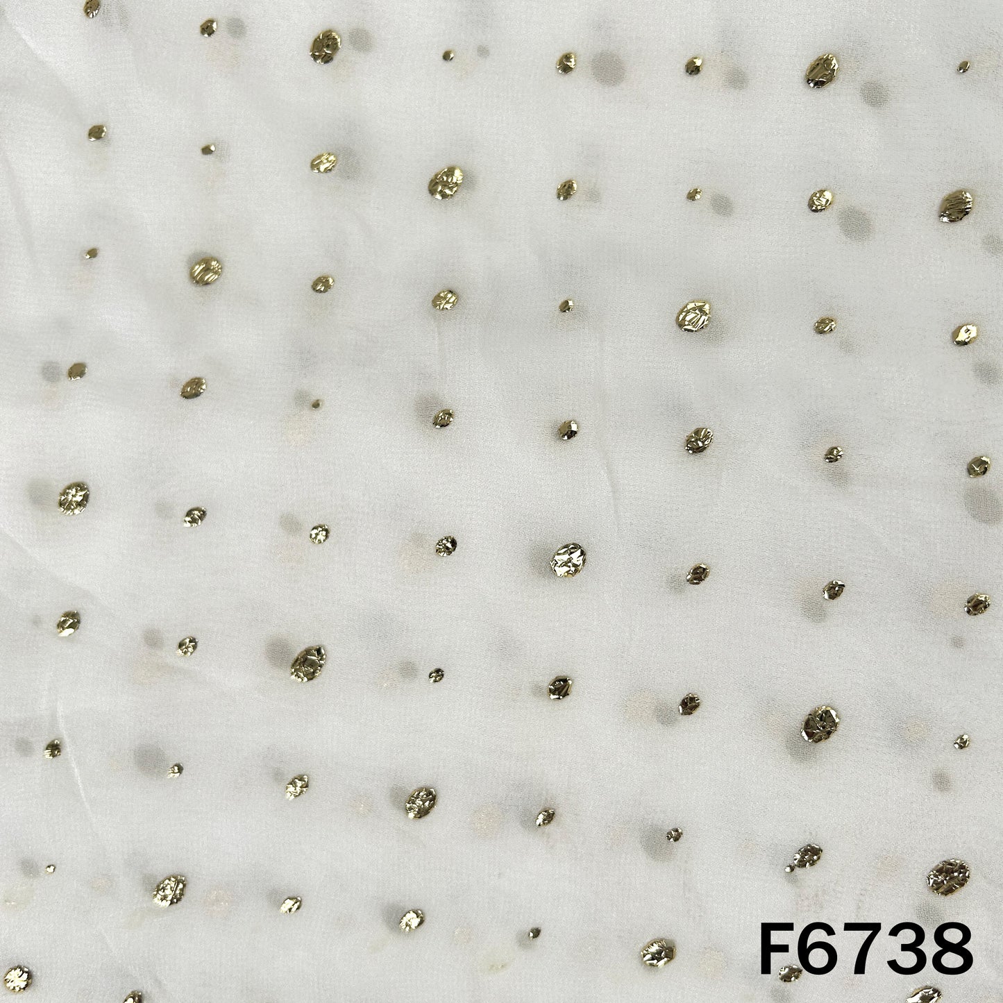 Dyeable Pasted Mukaish Georgette Fabric - F6738
