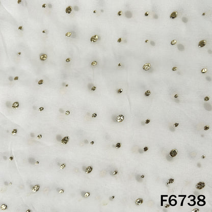 Dyeable Pasted Mukaish Georgette Fabric - F6738