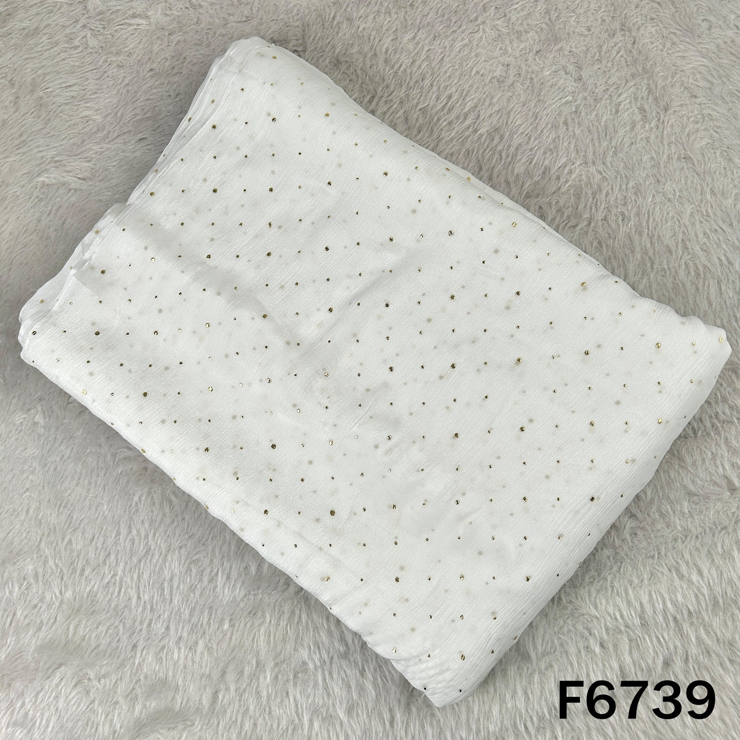 Dyeable Pasted Mukaish Chinnon Chiffon Fabric - F6739