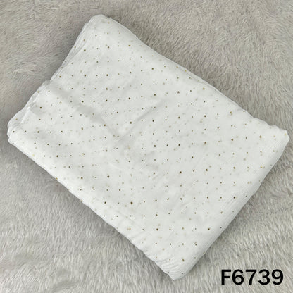 Dyeable Pasted Mukaish Chinnon Chiffon Fabric - F6739