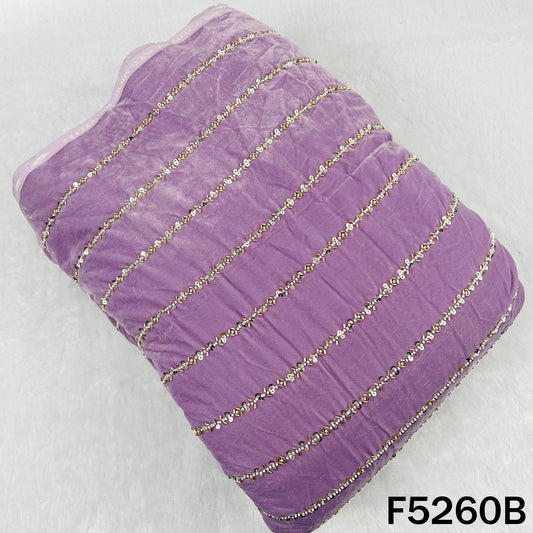 Cut Dana Sequins Embroidered Velvet Fabric - F5260