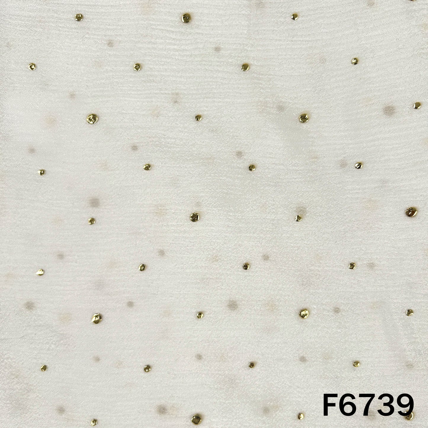 Dyeable Pasted Mukaish Chinnon Chiffon Fabric - F6739