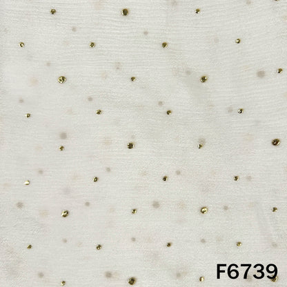 Dyeable Pasted Mukaish Chinnon Chiffon Fabric - F6739