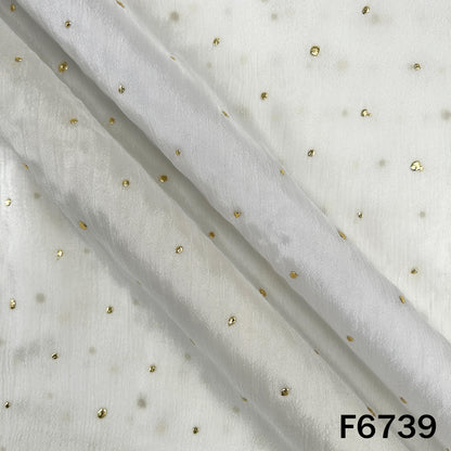 Dyeable Pasted Mukaish Chinnon Chiffon Fabric - F6739