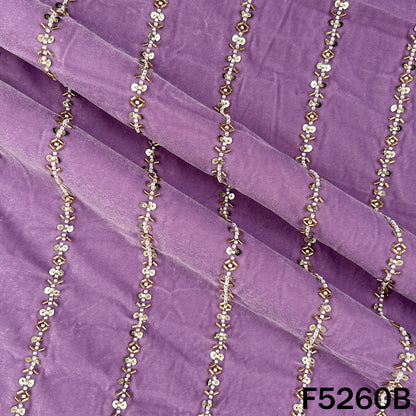 Cut Dana Sequins Embroidered Velvet Fabric - F5260