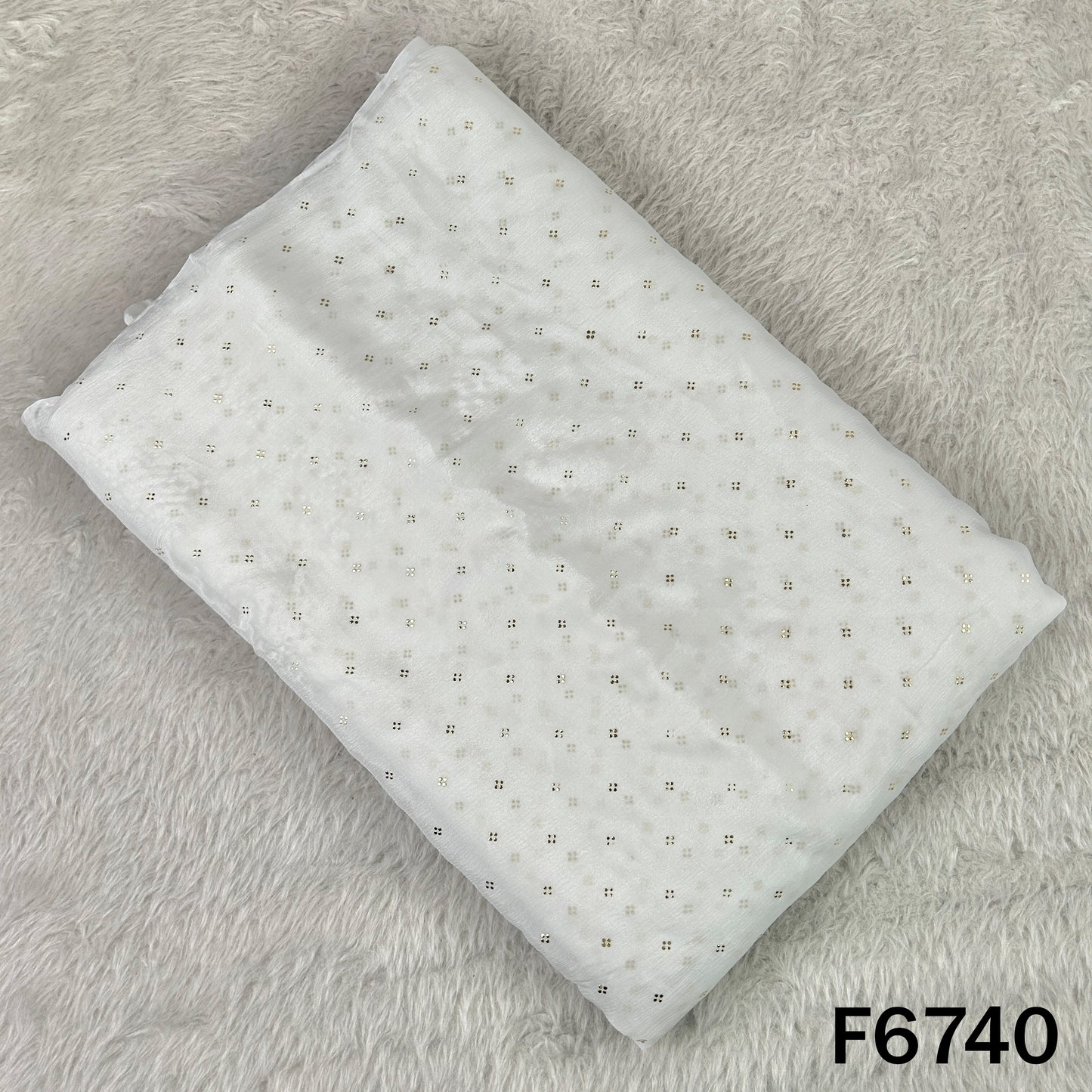 Dyeable Pasted Mukaish Chinnon Chiffon Fabric - F6740