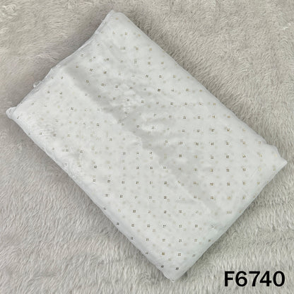 Dyeable Pasted Mukaish Chinnon Chiffon Fabric - F6740