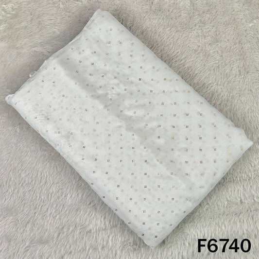 Dyeable Pasted Mukaish Chinnon Chiffon Fabric - F6740