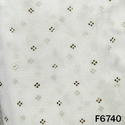 Dyeable Pasted Mukaish Chinnon Chiffon Fabric - F6740