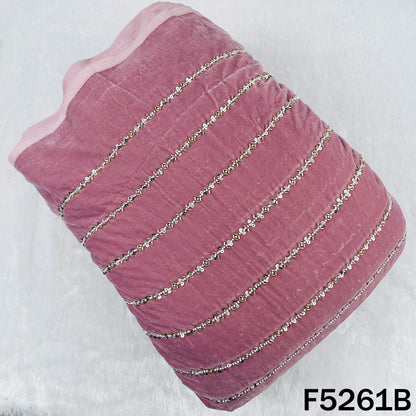 Cut Dana Sequins Embroidered Velvet Fabric - F5261
