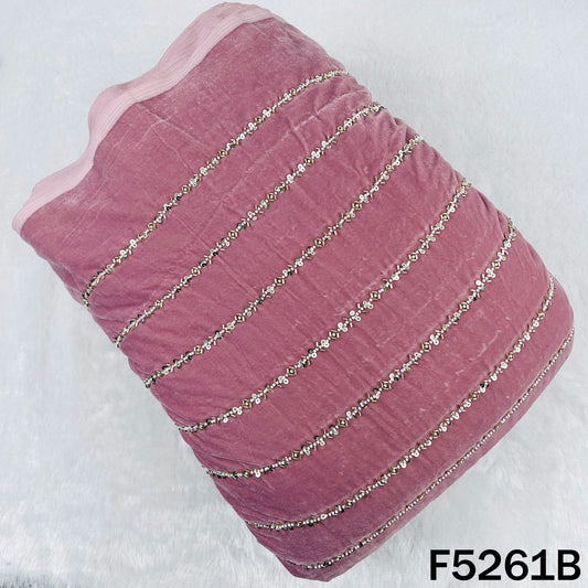 Cut Dana Sequins Embroidered Velvet Fabric - F5261