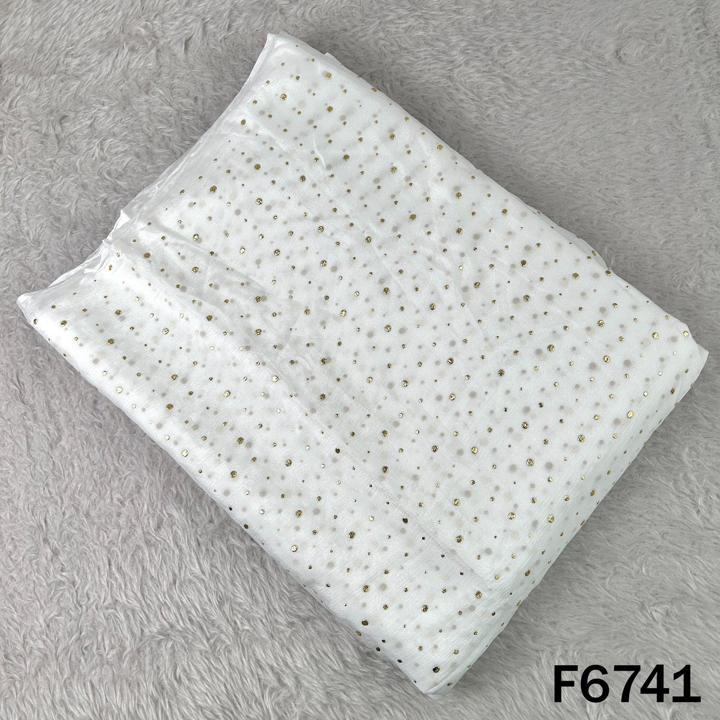 Dyeable Pasted Mukaish Chinnon Chiffon Fabric - F6741