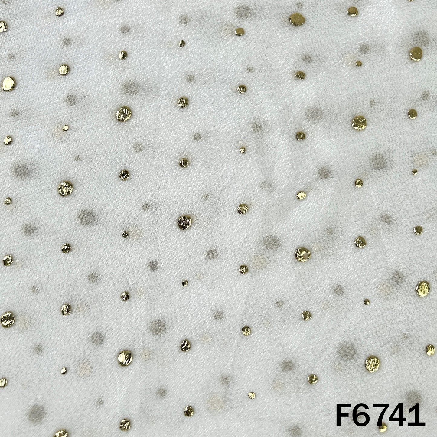 Dyeable Pasted Mukaish Chinnon Chiffon Fabric - F6741