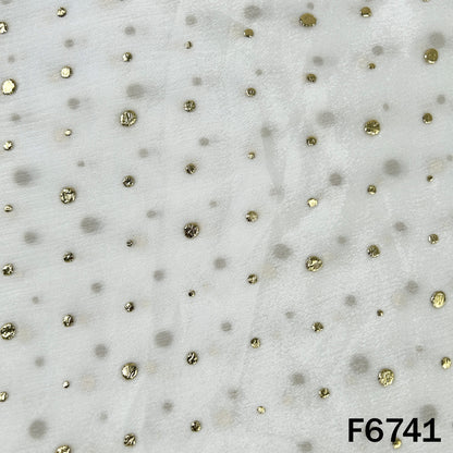 Dyeable Pasted Mukaish Chinnon Chiffon Fabric - F6741