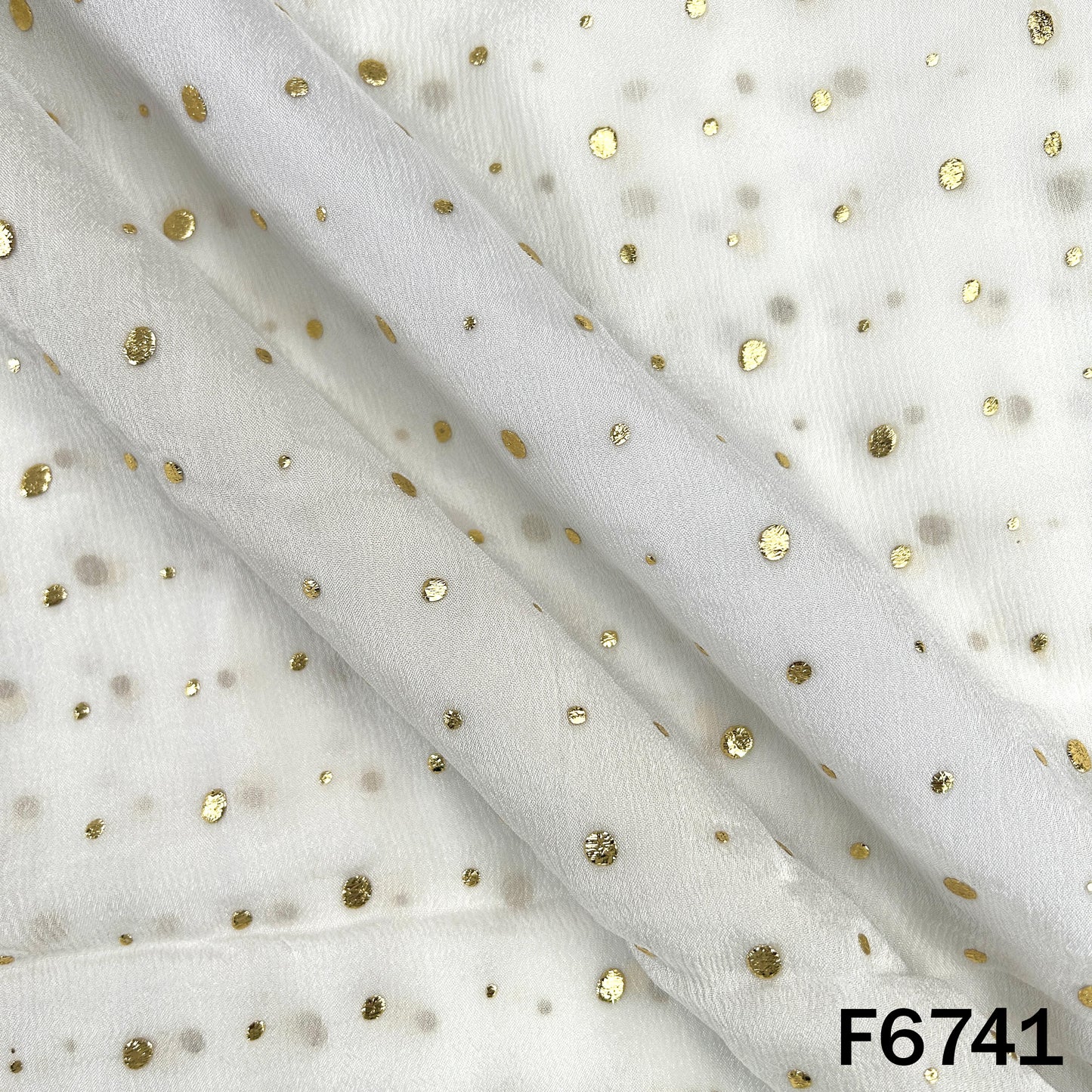Dyeable Pasted Mukaish Chinnon Chiffon Fabric - F6741