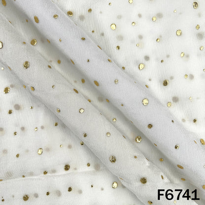 Dyeable Pasted Mukaish Chinnon Chiffon Fabric - F6741