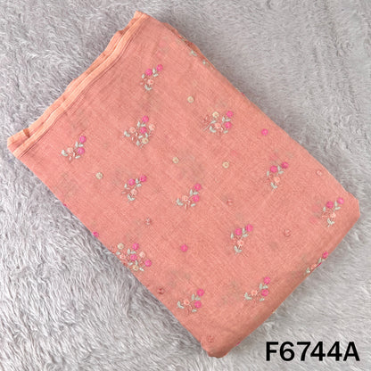Thread Embroidered Mul Chanderi Fabric - F6744