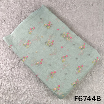 Thread Embroidered Mul Chanderi Fabric - F6744