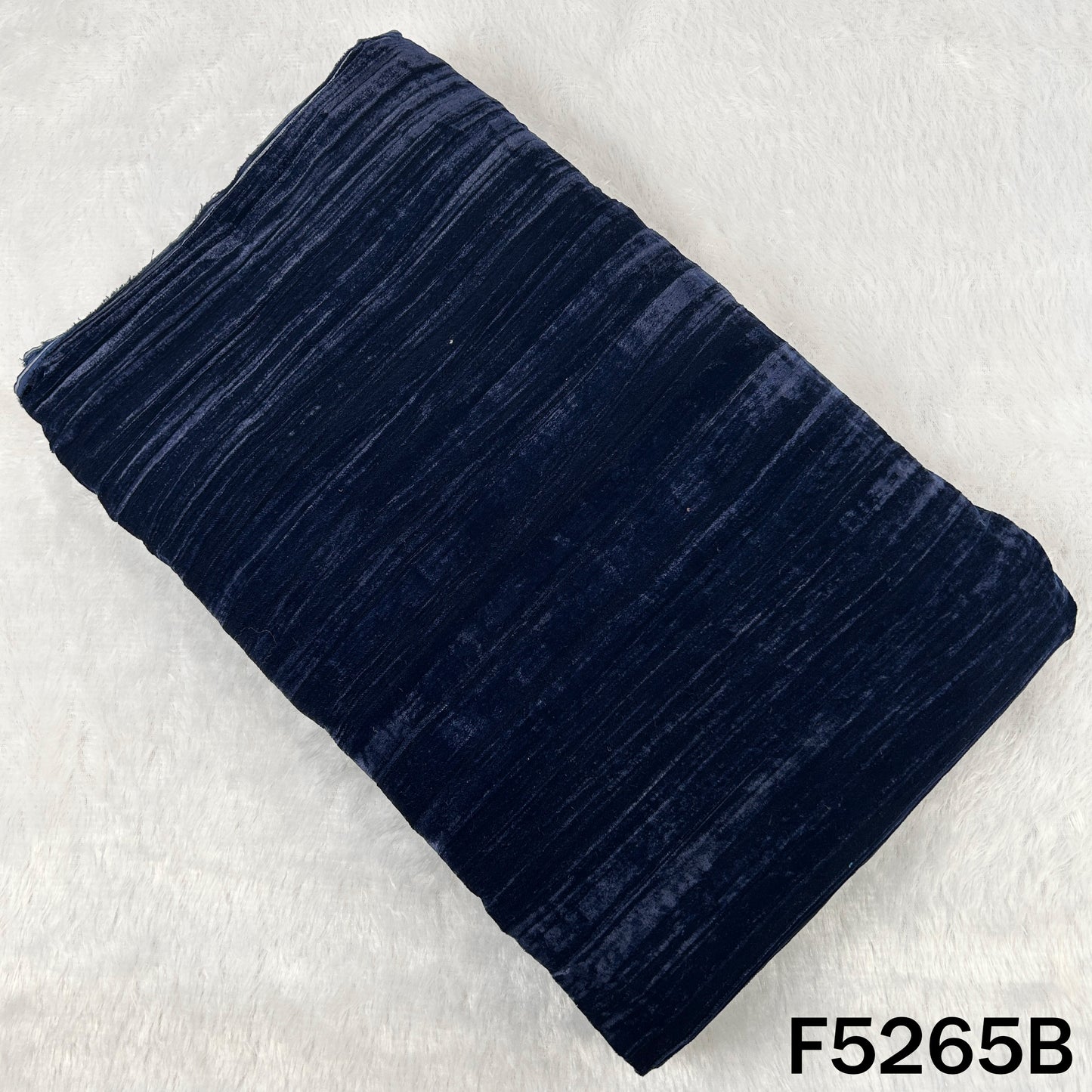 Zari Sequins Embroidered Wrinkled Velvet Fabric - F5265