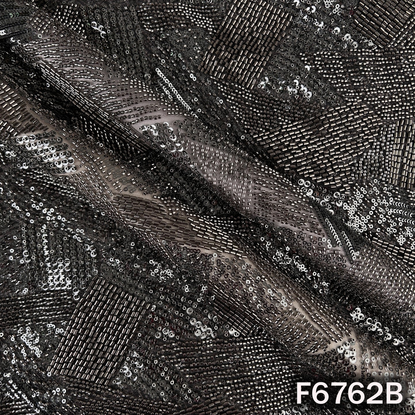 Cut Dana Sequins Embroidered Net Fabric - F6762