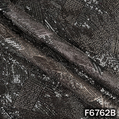 Cut Dana Sequins Embroidered Net Fabric - F6762