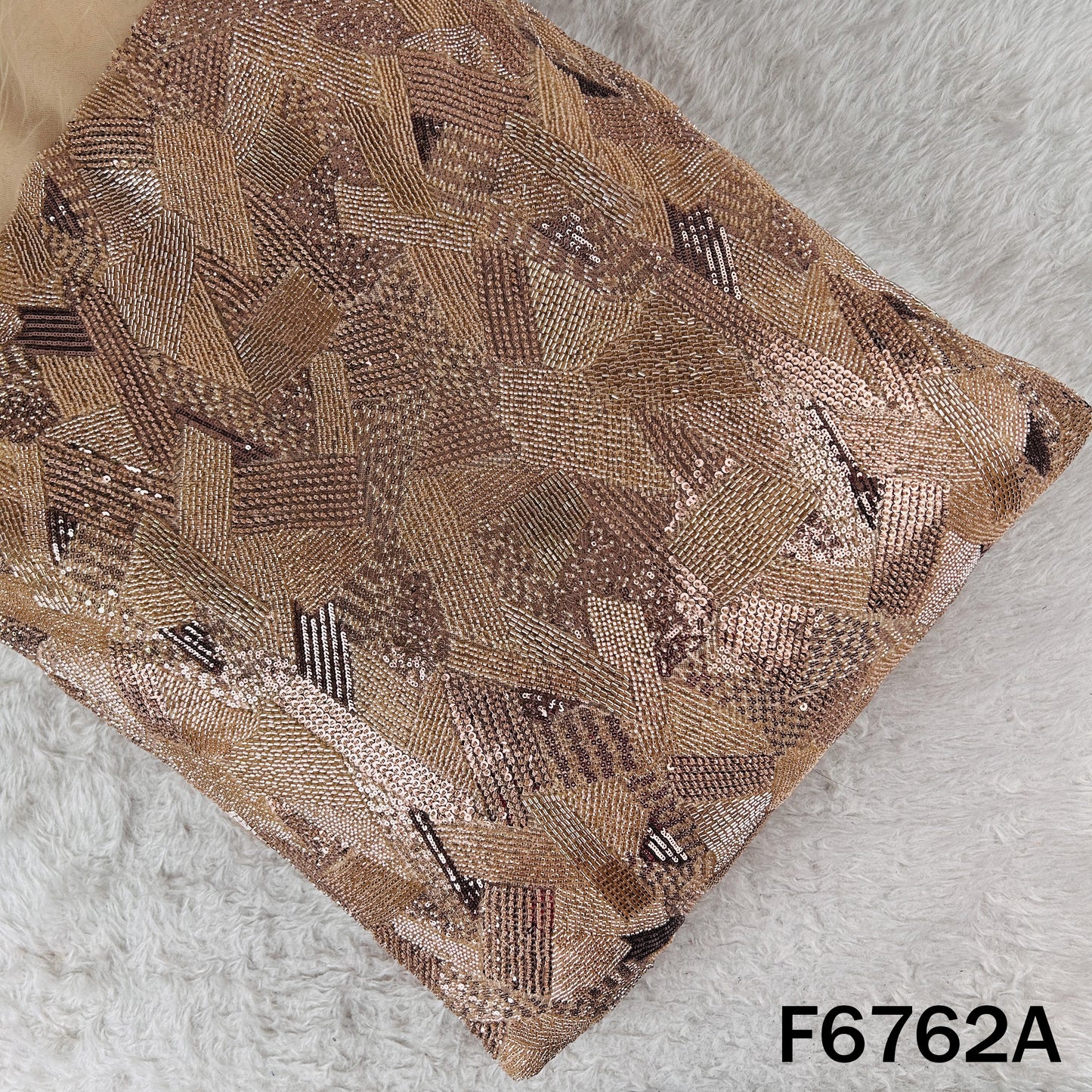 Cut Dana Sequins Embroidered Net Fabric - F6762