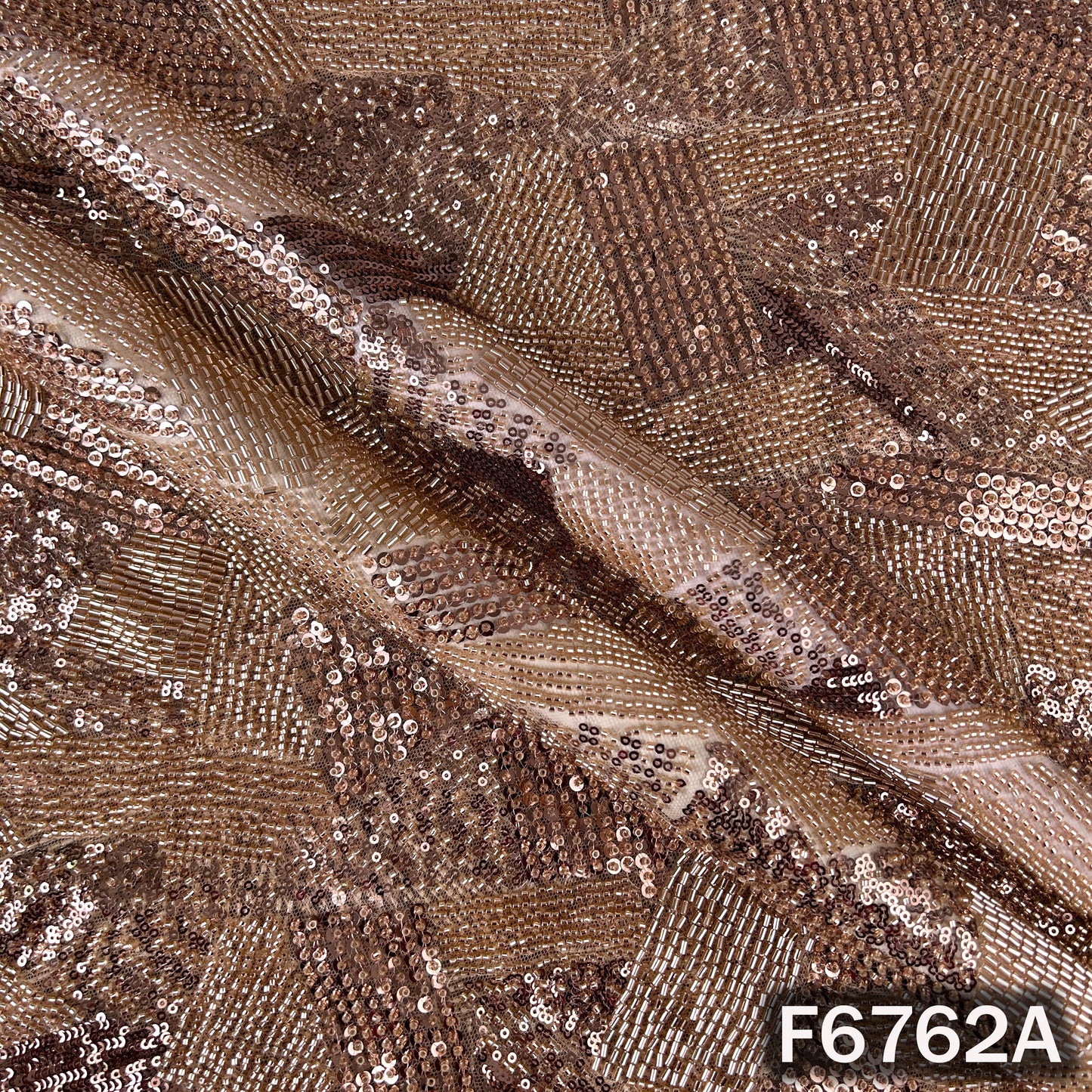 Cut Dana Sequins Embroidered Net Fabric - F6762