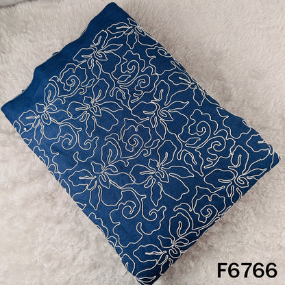 Doria Embroidered Denim Fabric - F6766