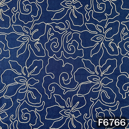 Doria Embroidered Denim Fabric - F6766
