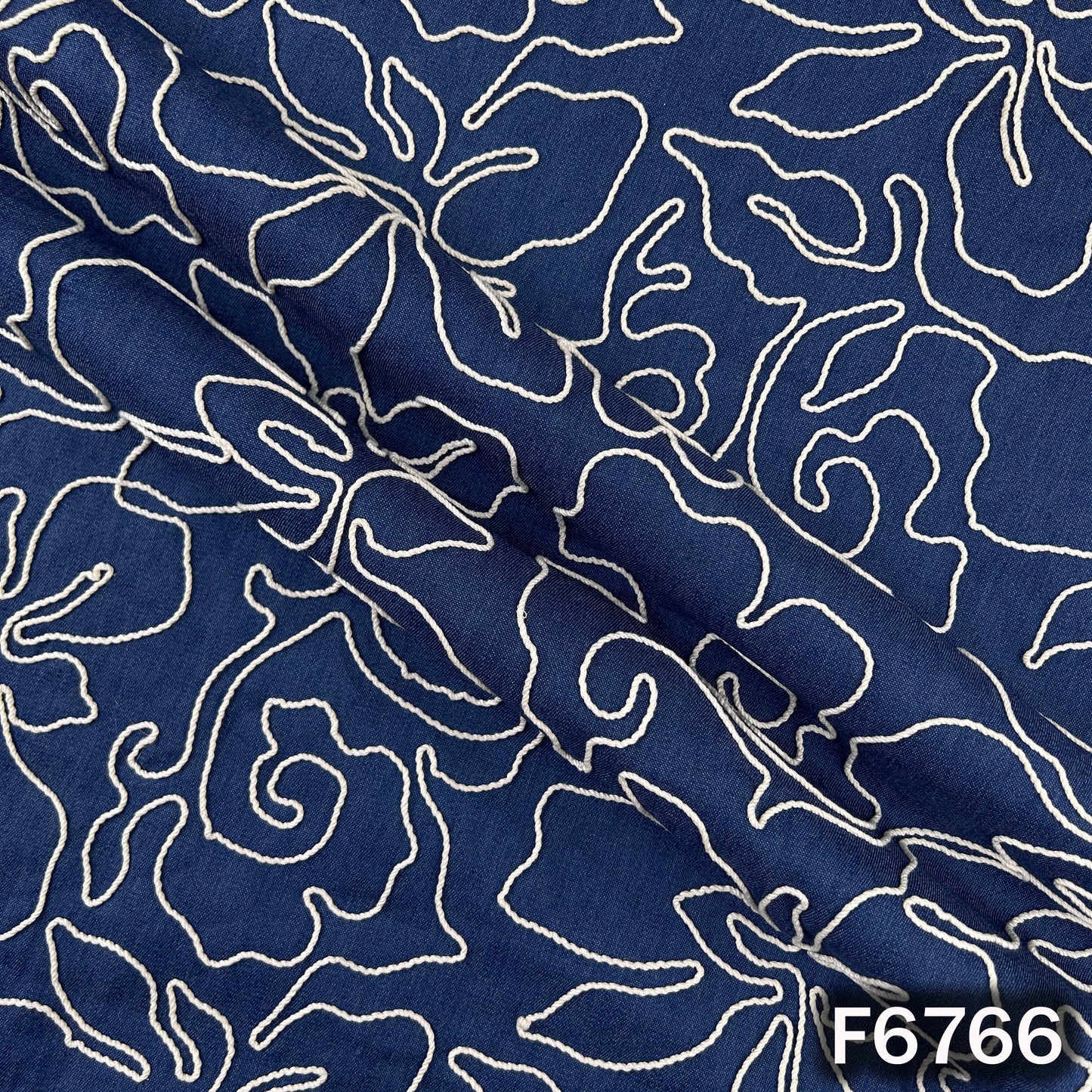 Doria Embroidered Denim Fabric - F6766