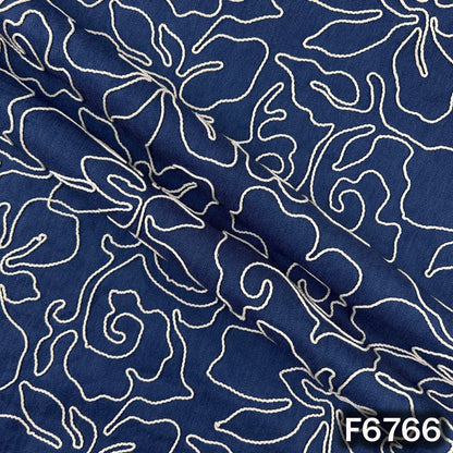 Doria Embroidered Denim Fabric - F6766