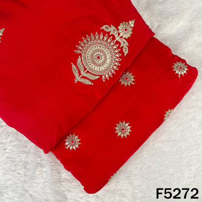 Zari Sequins Thread Work Viscose Crepe Fabric - F5272