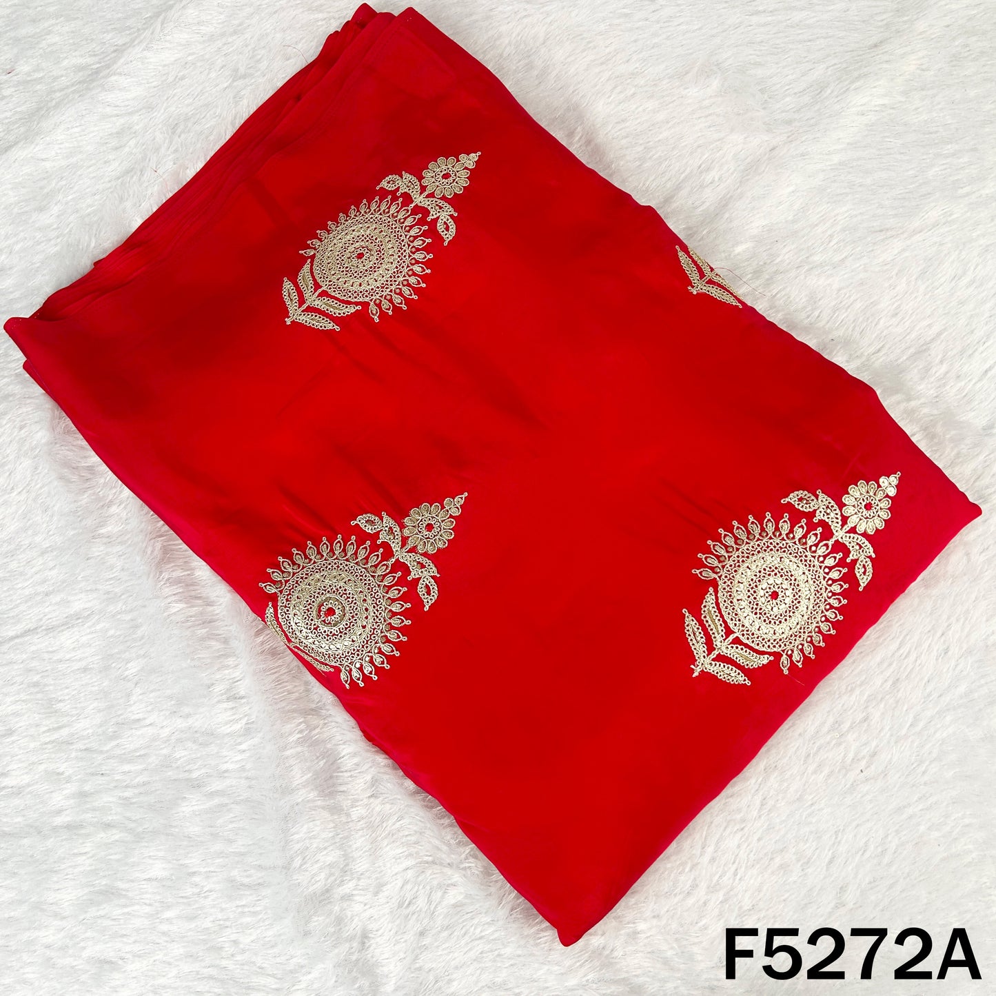 Zari Sequins Thread Work Viscose Crepe Fabric - F5272