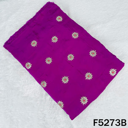Zari Sequins Thread Work Viscose Crepe Fabric - F5273