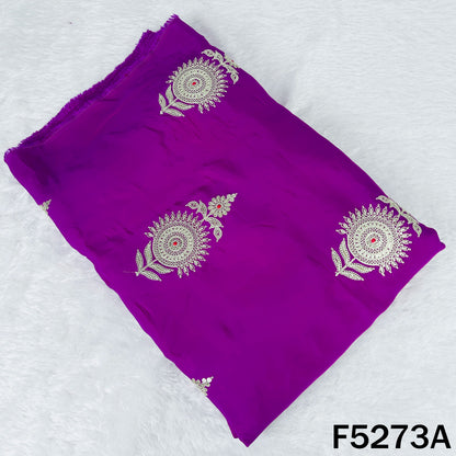 Zari Sequins Thread Work Viscose Crepe Fabric - F5273