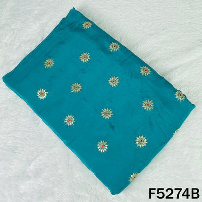 Zari Sequins Thread Work Viscose Crepe Fabric - F5274