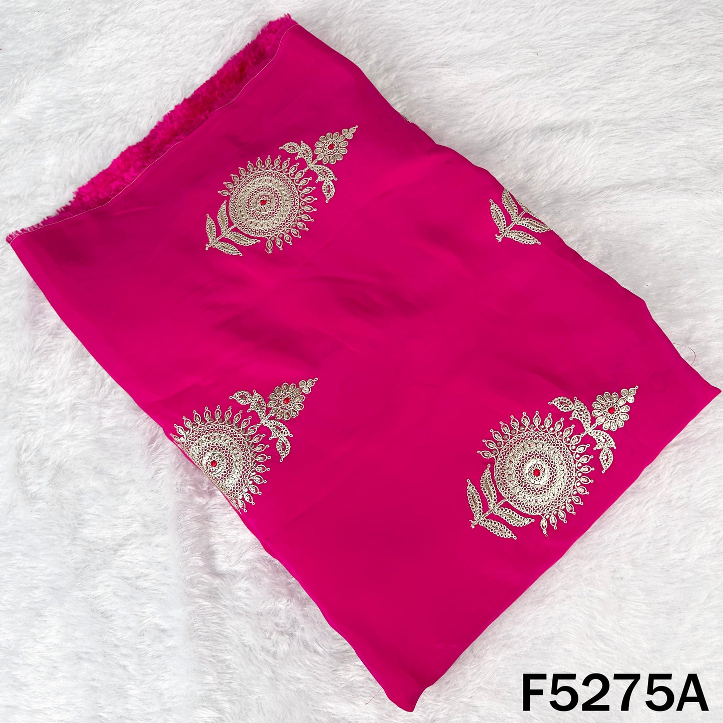 Zari Sequins Thread Work Viscose Crepe Fabric - F5275