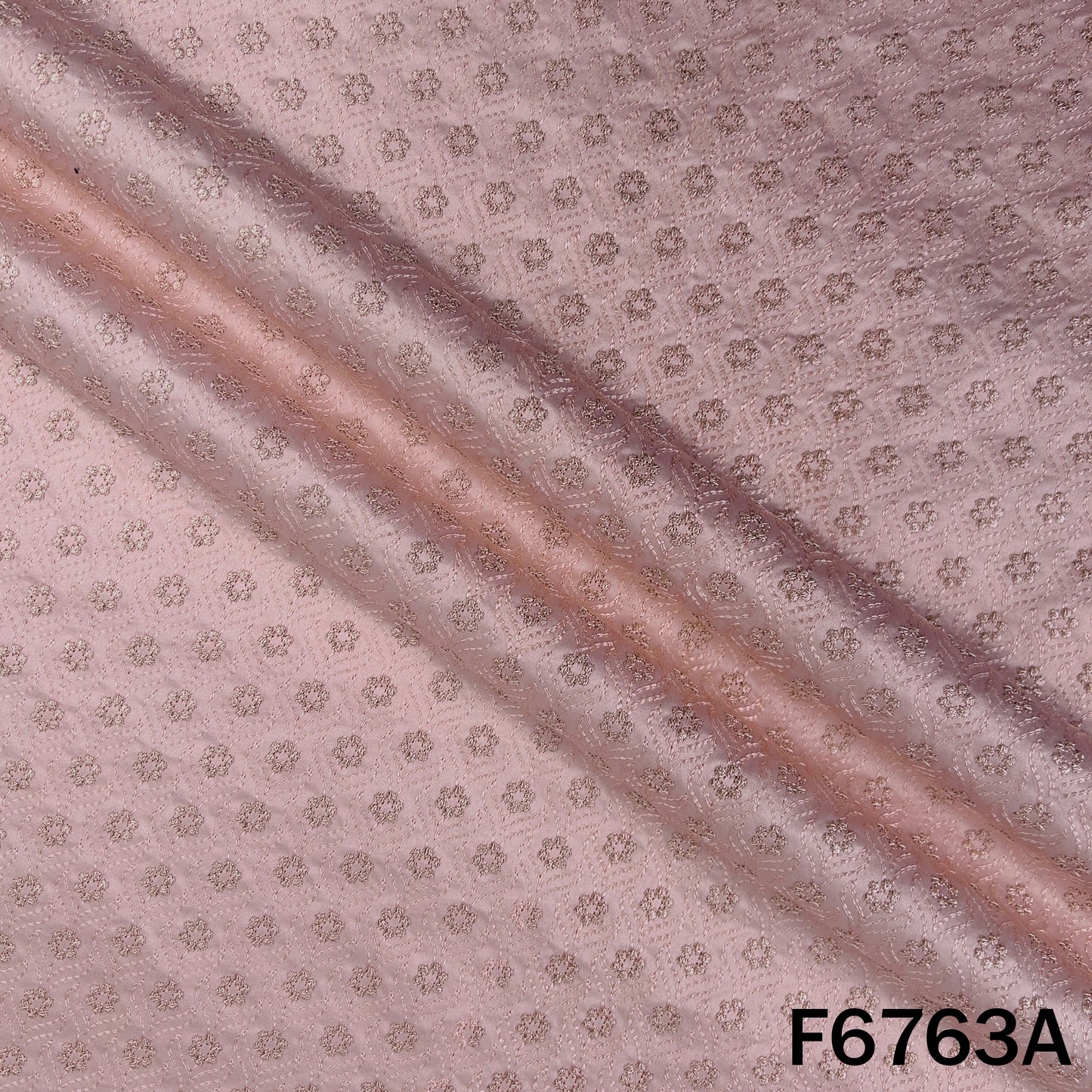 Thread Sequins Embroidered Satin Silk Fabric - F6763