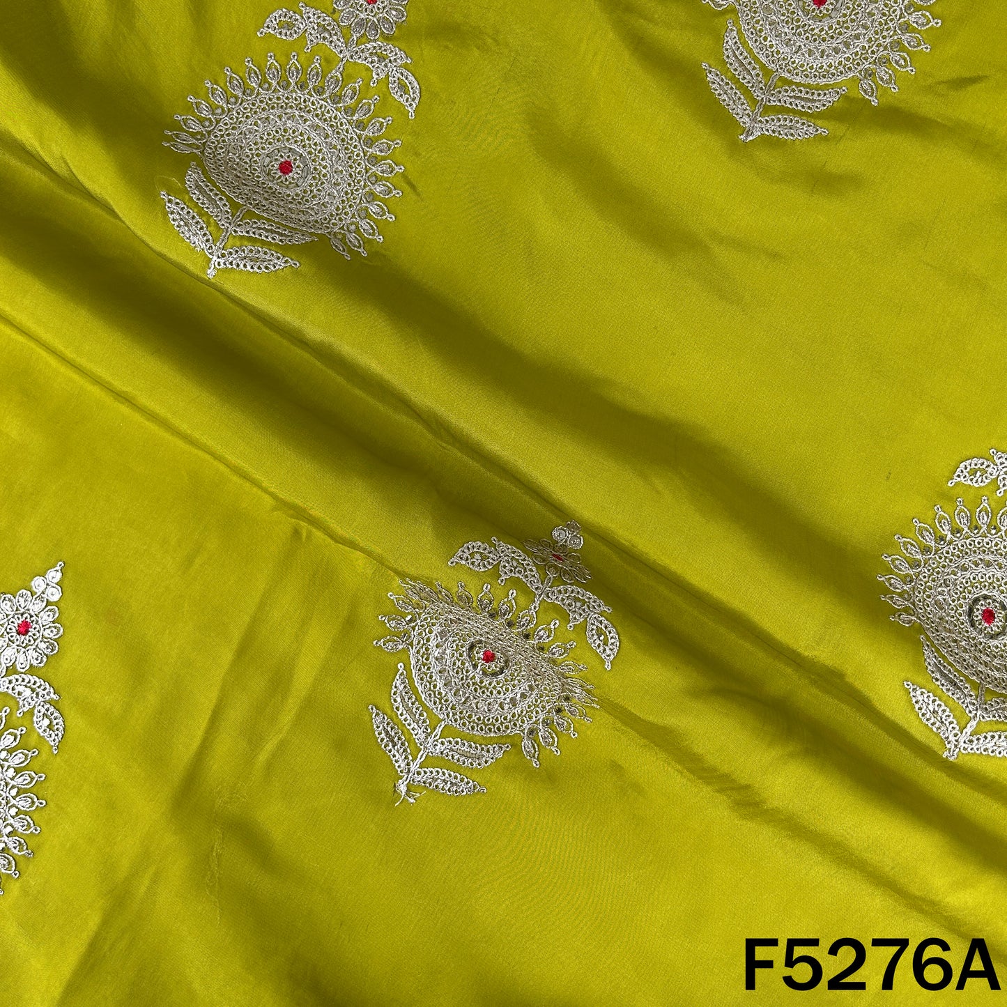 Zari Sequins Thread Work Viscose Crepe Fabric - F5276