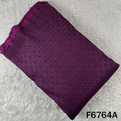 Thread Sequins Embroidered Dola Silk Fabric - F6764