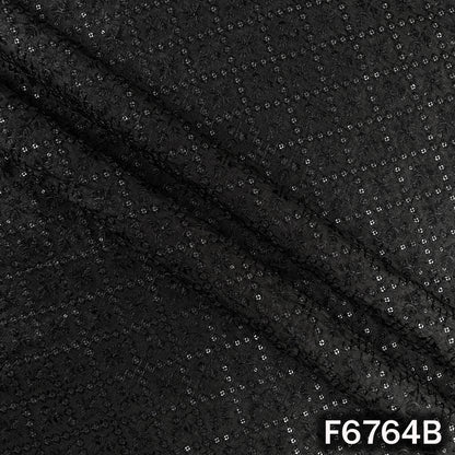 Thread Sequins Embroidered Dola Silk Fabric - F6764